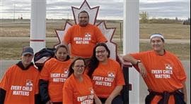 Members of the Sioux Valley Petro-Canada take part in Orange Shirt Day | Photo: Elton Taylor